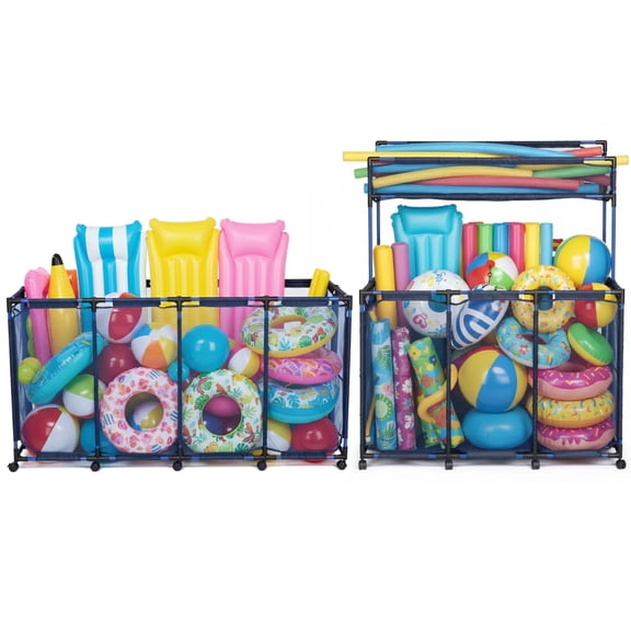 Yescom 2 Pack Mesh Pool Storage Bin Rolling Cart Noodle Holder Organizer 2026