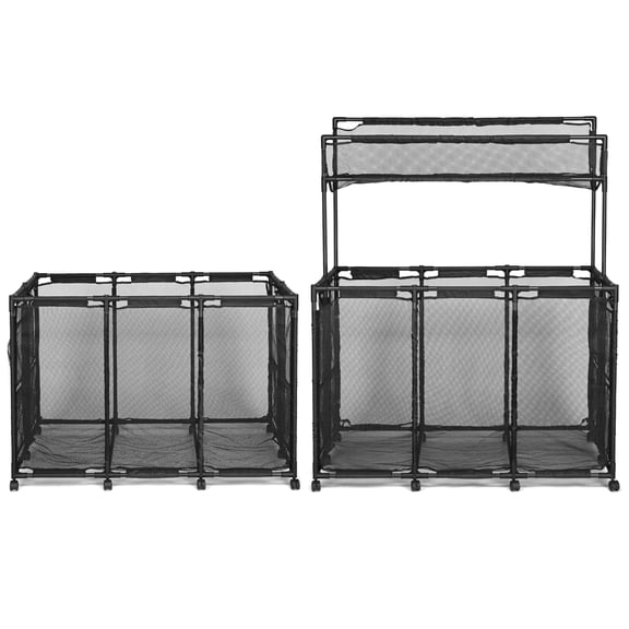 Yescom 2 Pack Mesh Pool Toy Storage Bin Rolling Cart with Wheels Noodle Holder