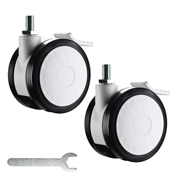 Yescom NexusX X-W 2 Pack Mute Wheel Replacement Swivel Casters for PC Mobile Cart with Lockable Brake