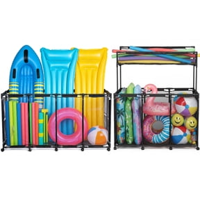 Yescom 2 Pack Pool Float Storage Bin Basket for Toy Raft Noodles Outdoor Waterproof Large Black 2026