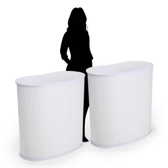 Yescom 2 Pack Portable Tradeshow Podium Table Display Exhibition Counter Stand with Carrying Bag, White Top