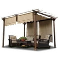 thumbnail image 1 of Yescom 2 Pcs 15.5x4 Ft Canopy Cover Replacement with Valance for Pergola Structure Tan, 1 of 8