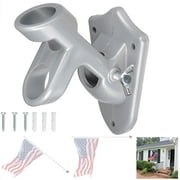 Yescom 2 Positions 1" Flag Pole Bracket Wall Mount Flagpole Holder Home Outdoor