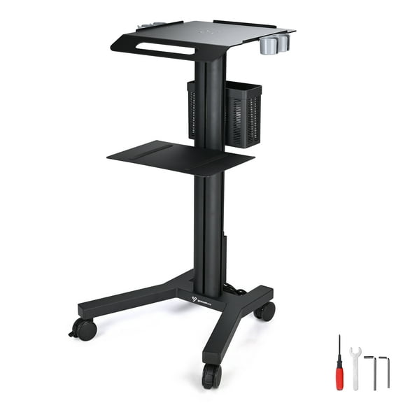 Yescom Mobile Laptop Cart Medical Rolling PC Stand Workstation on Wheels 220 Lbs Capacity Office