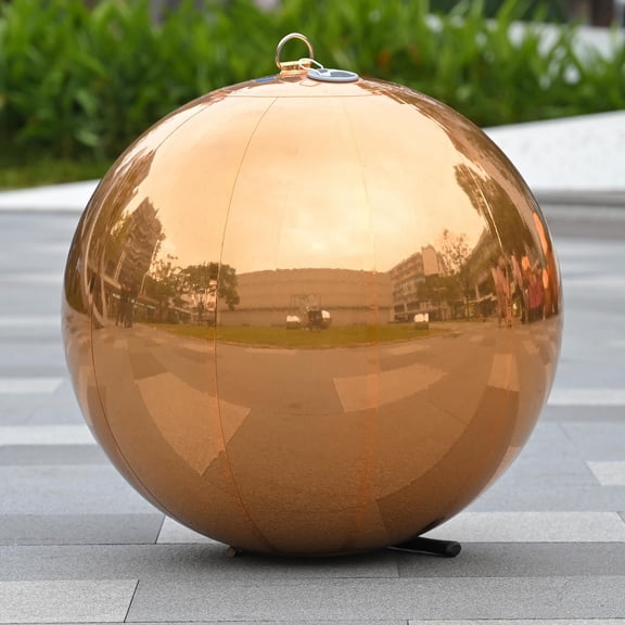 Yescom 20" Big Shiny Inflatable Mirror Ball Giant Reusable PVC Balloon for Large Disco Party Wedding Event Stage Decoration Gold