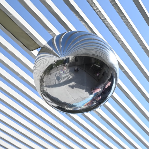 Yescom 20" Big Shiny Inflatable Mirror Ball Giant Reusable PVC Balloon for Large Disco Party Wedding Event Stage Decoration Silver