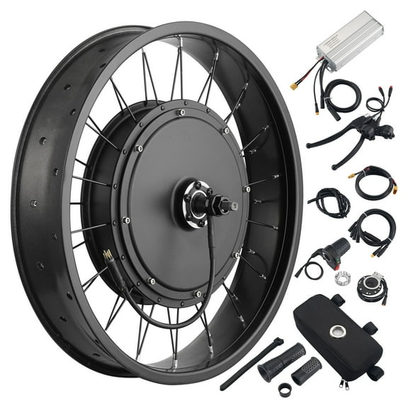 Yescom 20"x4" Fat Tire 48V Ebike Electric Front Wheel Bicycle Conversion Kit 1000W Dual Controller