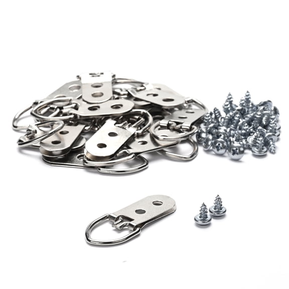 Yescom 20PCS D Ring Picture Hangers with Screws Double Hole for Mirror Artwork