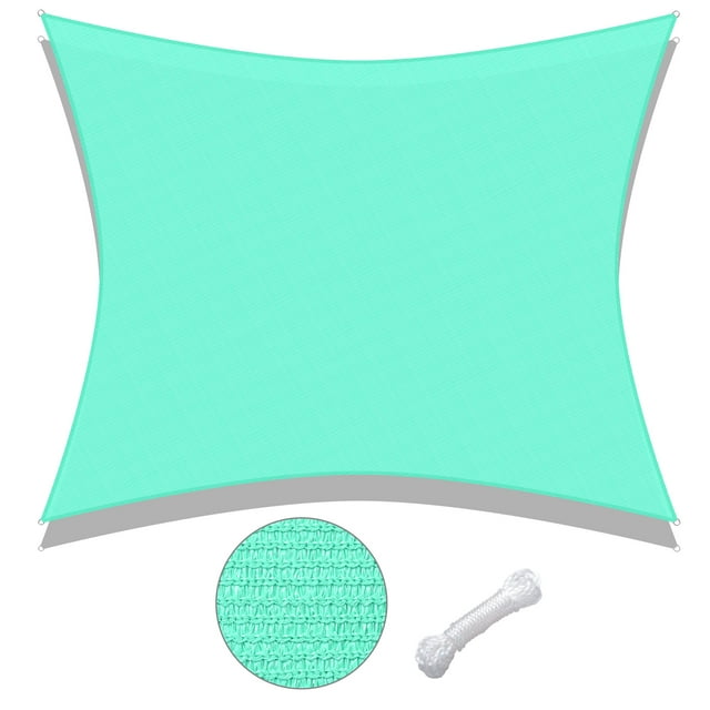 Yescom 20x16Ft 97% UV Block Rectangle Sun Shade Sail Outdoor Patio Pool Garden Yard Lawn Carport Net Awning Pearl Aqua