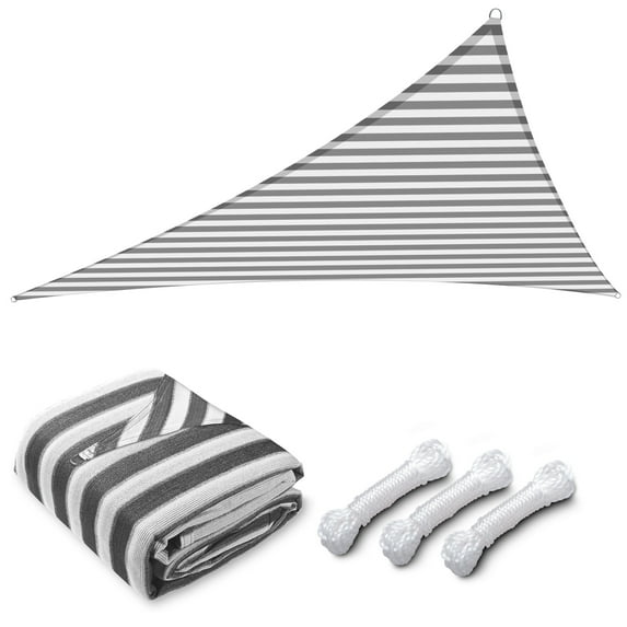 Yescom 22Ft Triangle Sun Shade Sail Canopy 97% UV Block Commercial Carpark Pool Camping Playground Outdoor Gray+White