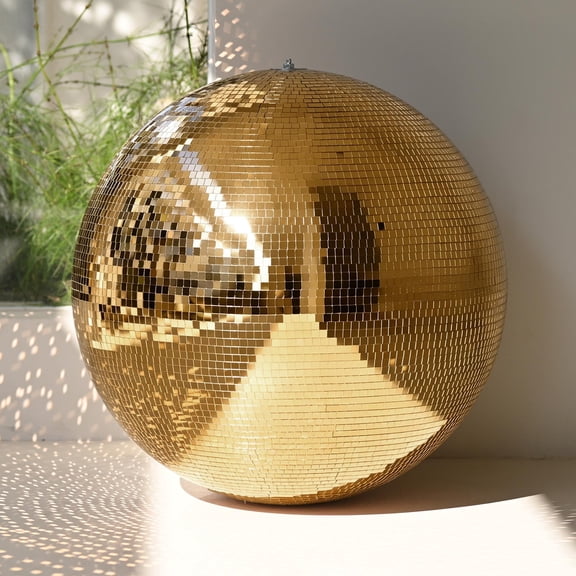 Yescom 24" Champagne Gold Large Disco Mirror Ball Hanging Wedding Birthday Anniversary Party Indoor