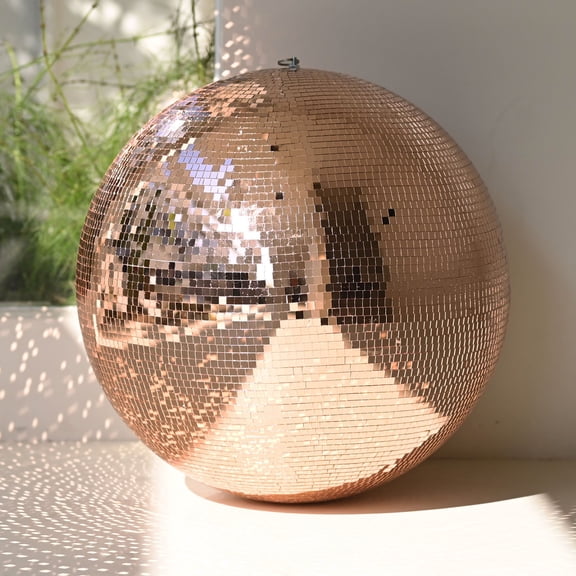 Yescom 24" Large Disco Ball Mirror Big Hanging Glass Decor for 70s 80s Party Events Wedding DJ Dance Club Stage Lighting Rose Gold
