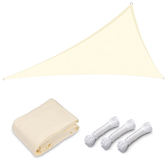 Yescom 25Ft Triangle Sun Shade Sail Canopy 97% UV Block Commercial Carpark Pool Camping Playground Outdoor Off White