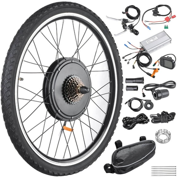 Yescom 26" 48V 1000W Rear Wheel Electric Bicycle Motor Kit E-Bike Conversion Kit W/ LCD Display