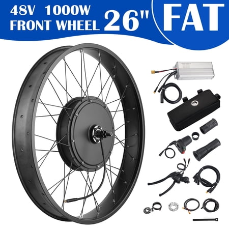 Yescom 26"x4" Fat Tire 48V Ebike Electric Front Wheel Bicycle Conversion Kit 1000W Dual Controller