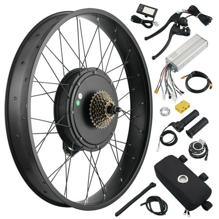 Yescom 26"x4" Fat Tire 48V Ebike Electric Rear Wheel Bicycle Conversion Kit LCD 1500W Dual Controller