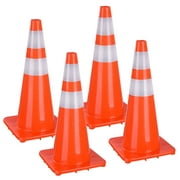 Yescom 28" Safety Traffic Cones Reflective Sport Soccer Driveway Parking Cone PVC Road Guide 4 Pack
