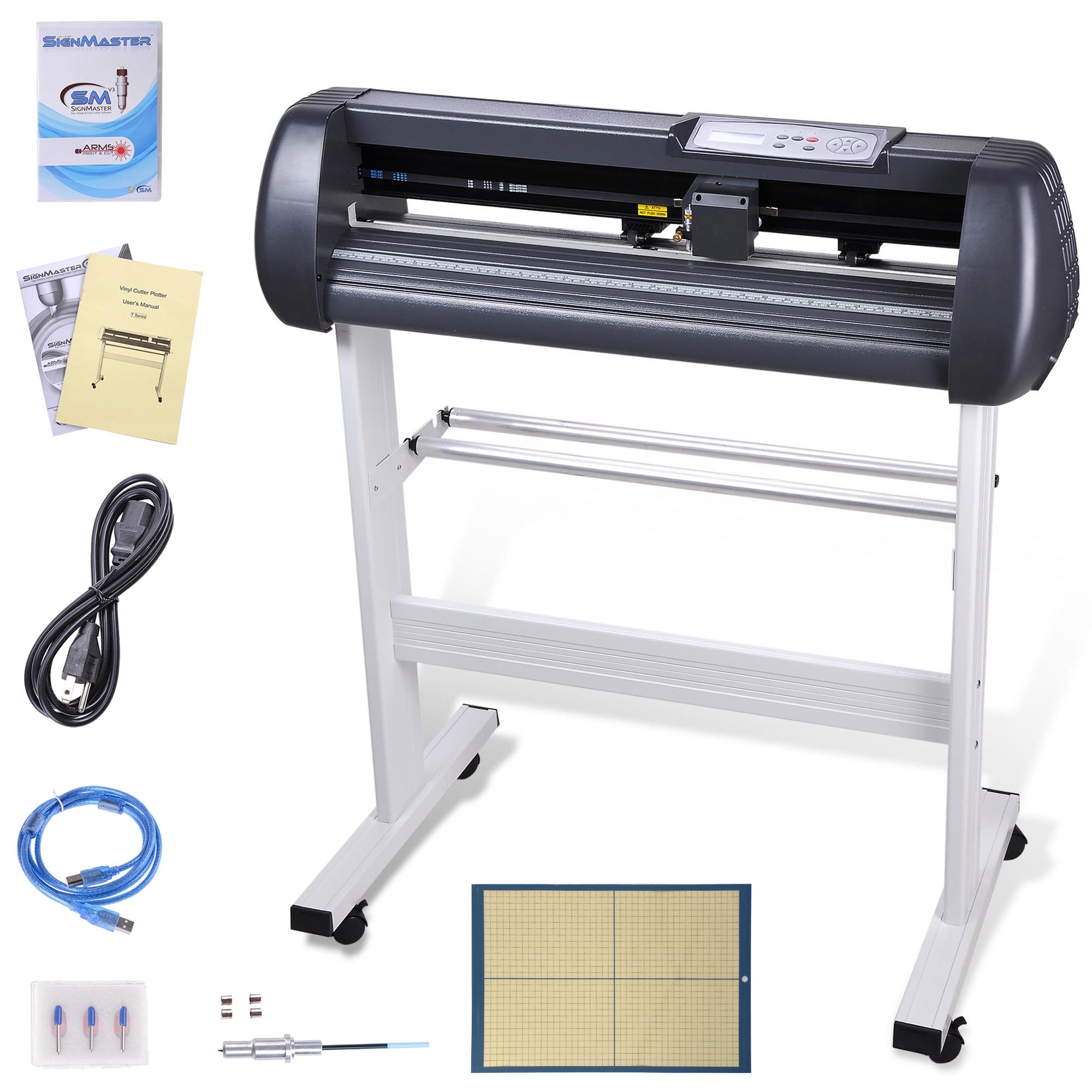 Yescom 28 Vinyl Cutter Machine Cutting Plotter Sign Making Machine with  Signmaster Cut Software Adjustable Force Speed