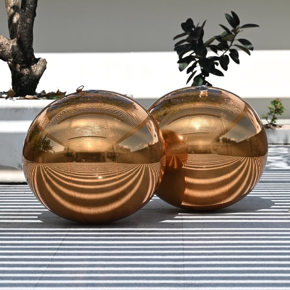 Yescom 2PCS 32" Big Shiny Inflatable Mirror Ball Set Giant Reusable PVC Hanging Balloon for Wedding Event Disco Party Concerts Gold