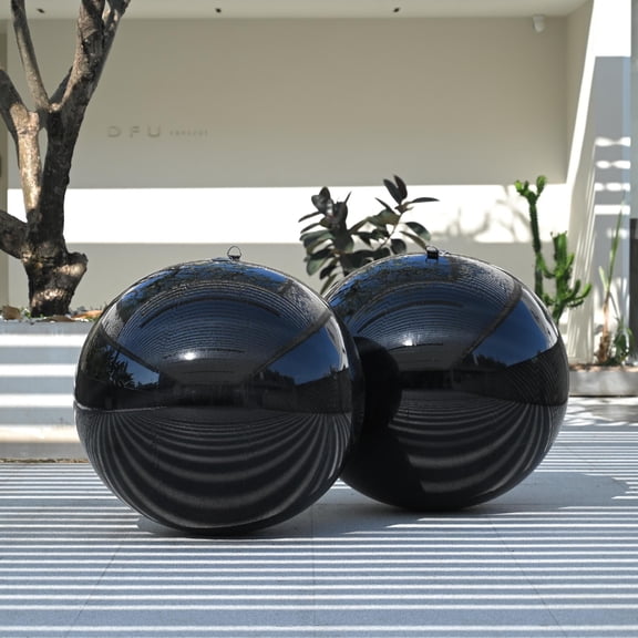 Yescom 2PCS 39" Big Shiny Inflatable Mirror Ball Set Giant Reusable PVC Hanging Balloon for Large Wedding Event Disco Party Concerts Black