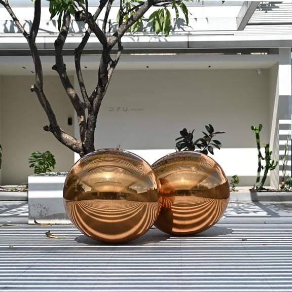 Yescom 2PCS 39" Big Shiny Inflatable Mirror Ball Set Giant Reusable PVC Hanging Balloon for Wedding Event Disco Party Concerts Gold