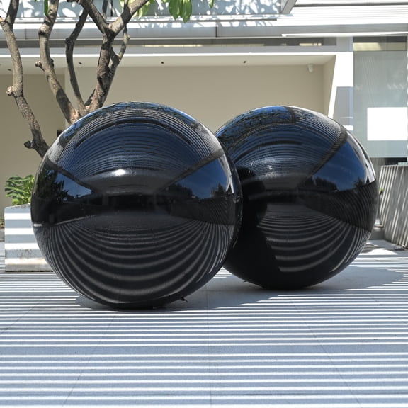 Yescom 2PCS 59" Big Shiny Inflatable Mirror Ball Set Giant Reusable PVC Hanging Balloon for Large Wedding Event Disco Party Concerts Black