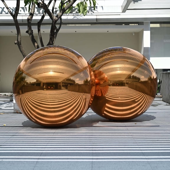 Yescom 2PCS 59" Big Shiny Inflatable Mirror Ball Set Giant Reusable PVC Hanging Balloon for Wedding Event Disco Party Concerts Gold