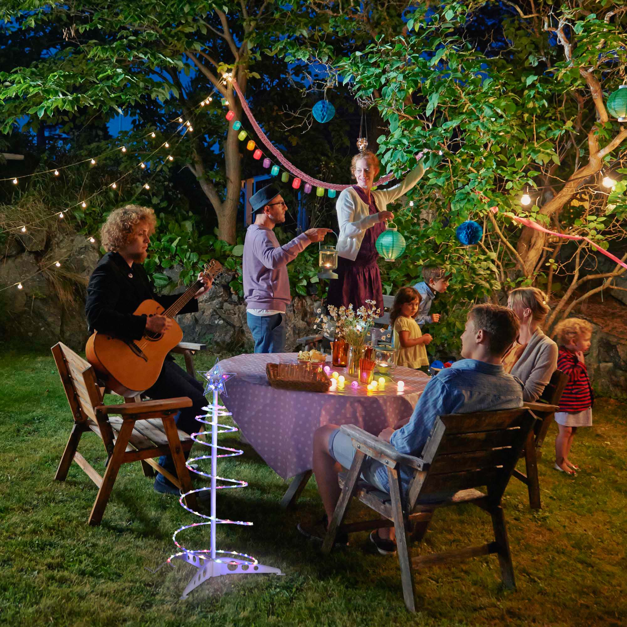 Yescom 2ft LED Spiral Christmas Tree Light 79 LEDs Battery Powered ...