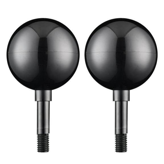 Yescom 3" Flagpole 2 Pack Black Ball Top Finial Ornament for 20 25 30 Ft Flag Pole Outdoor