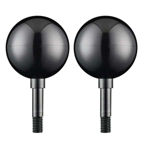 Yescom 3" Flagpole 2 Pack Black Ball Top Finial Ornament for 20 25 30 Ft Flag Pole Outdoor