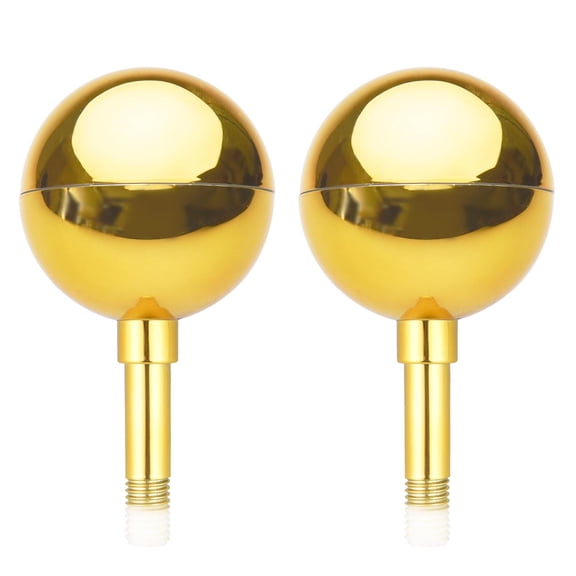 Yescom 3" Flagpole Gold Ball Top Finial 2Packs Ornament Weatherproof Flagpole Top Replacement for 20' 25' 30' Flag Pole