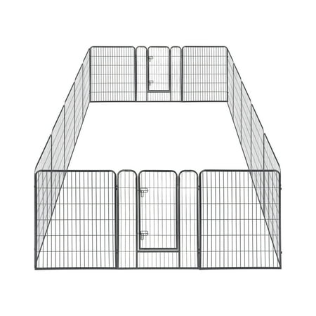 Yescom 32"x40" Metal Pet Playpen 16 Panel Extra Large Dog Exercise Fence Crate Yard Barrier