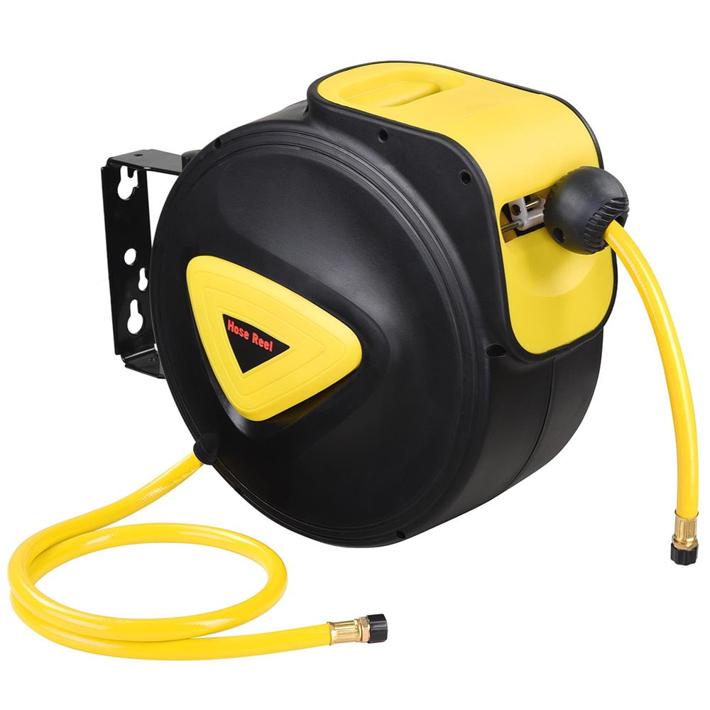 Yescom 5/16 in x 33 ft Retractable Air Hose Reel Auto Rewind Ceiling / Wall Mount 180° Swivel Air Compressor