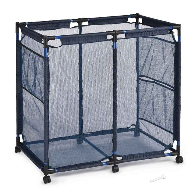 Yescom 35x33x22 Mesh Pool Storage Bin Rolling Cart Organizer, Blue