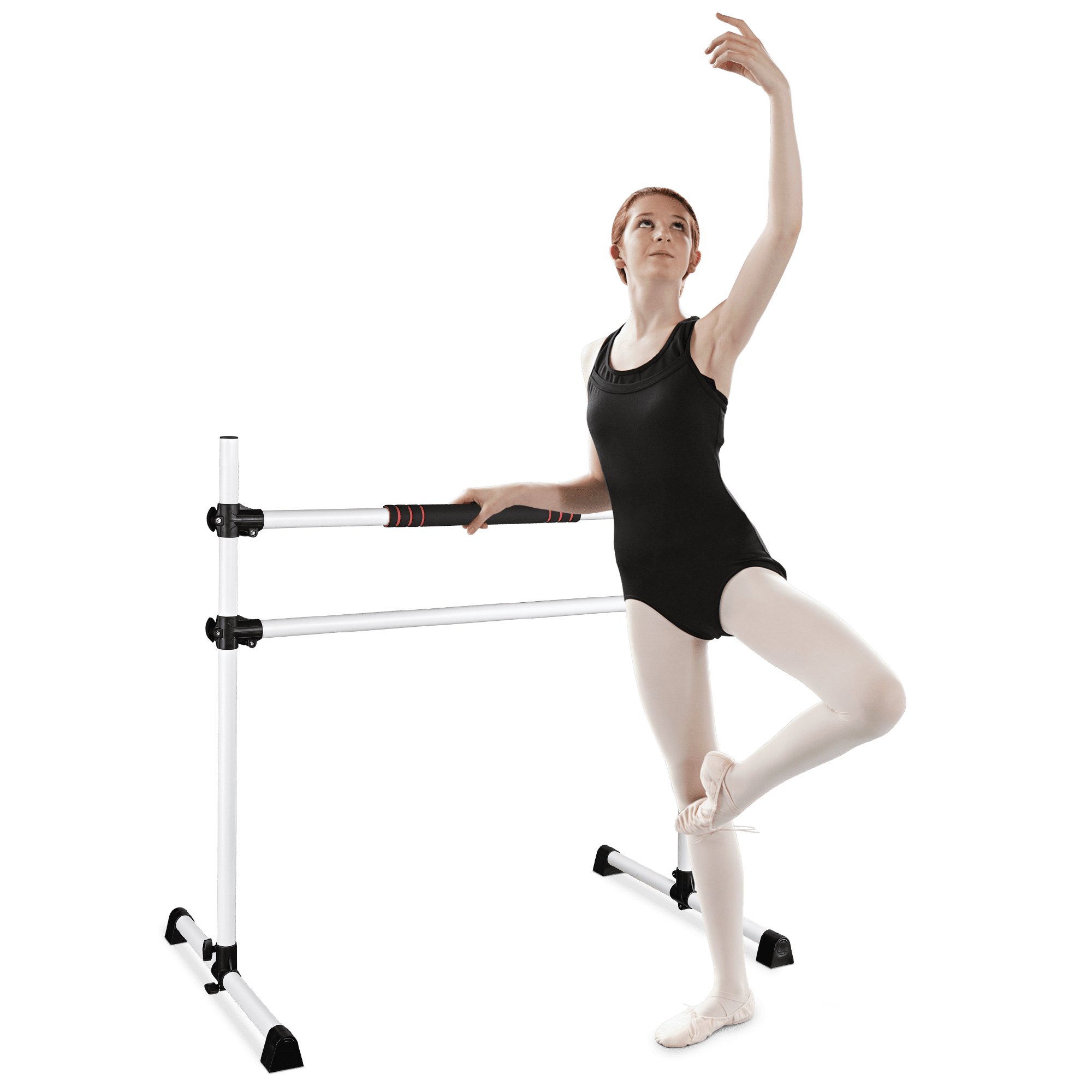 Yescom 4 Ft Ballet Barre Double Bars Height Adjustable ortable Stretch Bar  for Dancing Fitness Kids Home or Studio 