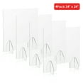 thumbnail image 1 of Yescom 4 Pack 24"x24" Sneeze Guards Acrylic Plexiglass Freestanding Protective Shield Clear Safety Barrier for Desk Counter, 1 of 12