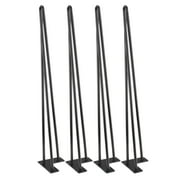 Yescom 4 Pack 28 Heavy Duty Hairpin Table Legs, 1/2 Steel Rods Furniture Leg with Protector Feets Home DIY Projects for Coffee Chair Night Stands