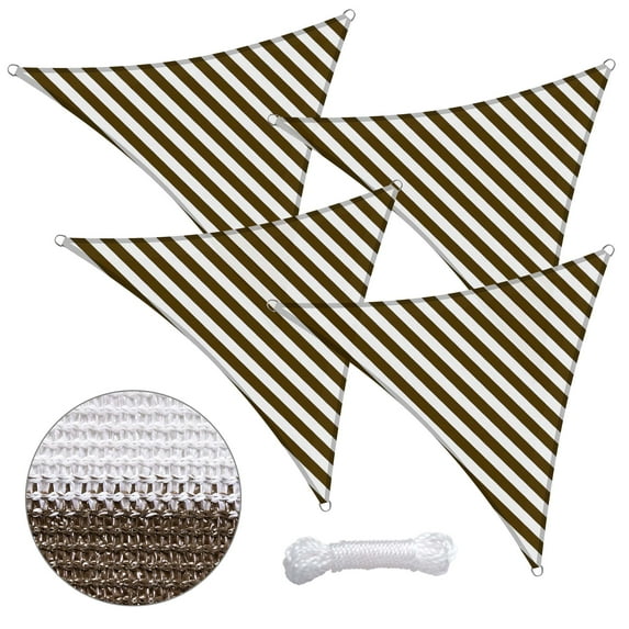 Yescom 4 Pack 3 Ft 97% UV Block Permeable Fabric Triangle Sun Shade Sail Heavy Duty Canopy Outdoor Pool