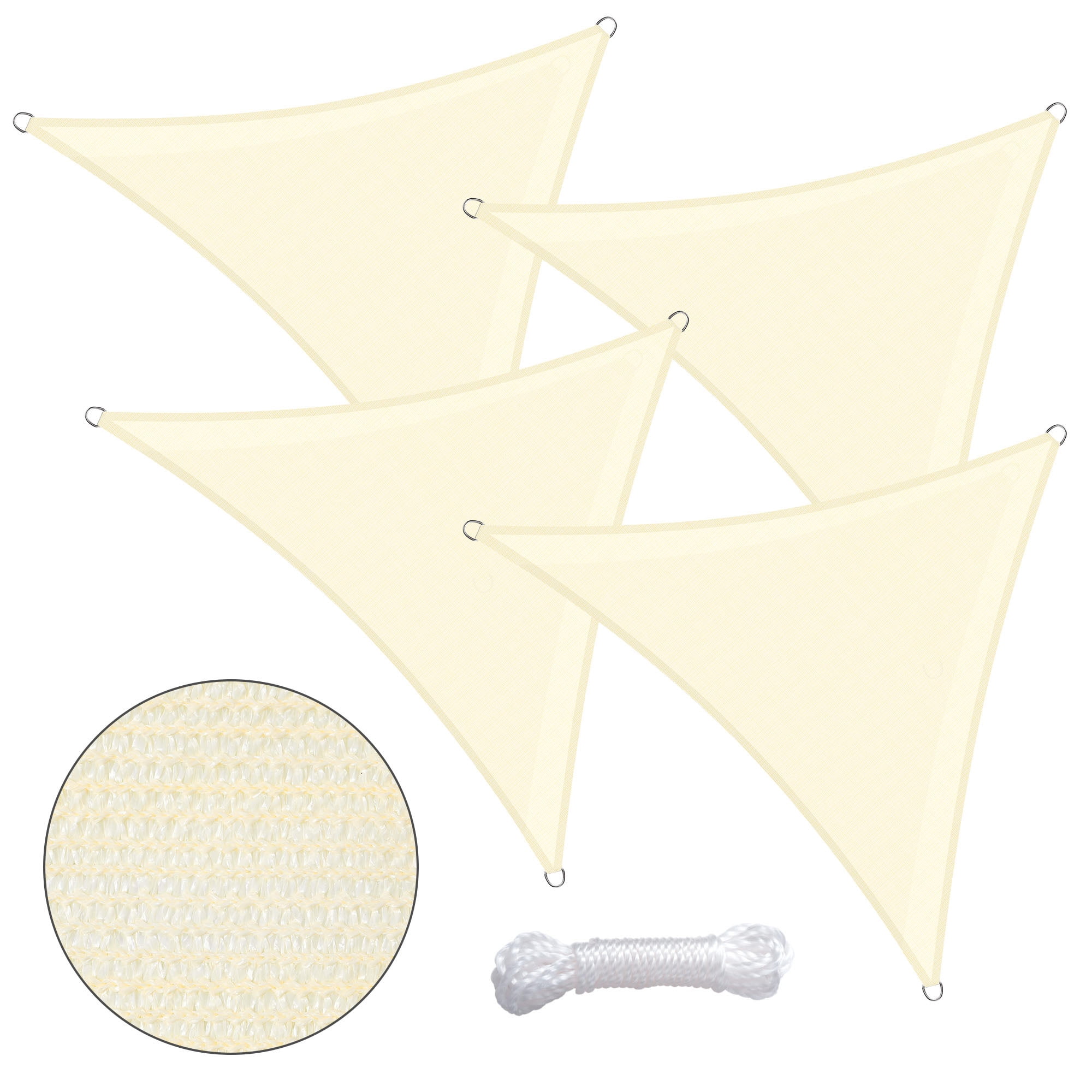 Yescom 4 Pack 3 Ft 97% UV Block Permeable Fabric Triangle Sun Shade ...
