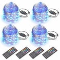 thumbnail image 1 of Yescom 4 Packs 33FT LED String Lights 100 Led RGB Lights 20 Colors with Remote & Bluetooth Fairy Light for Party Garden, 1 of 9