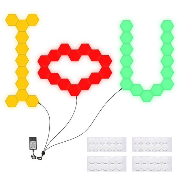 Yescom 40 Block Smart LED Hexagon Light Panel Touch Sensitive Magnetic Wall Mount DIY Gifts