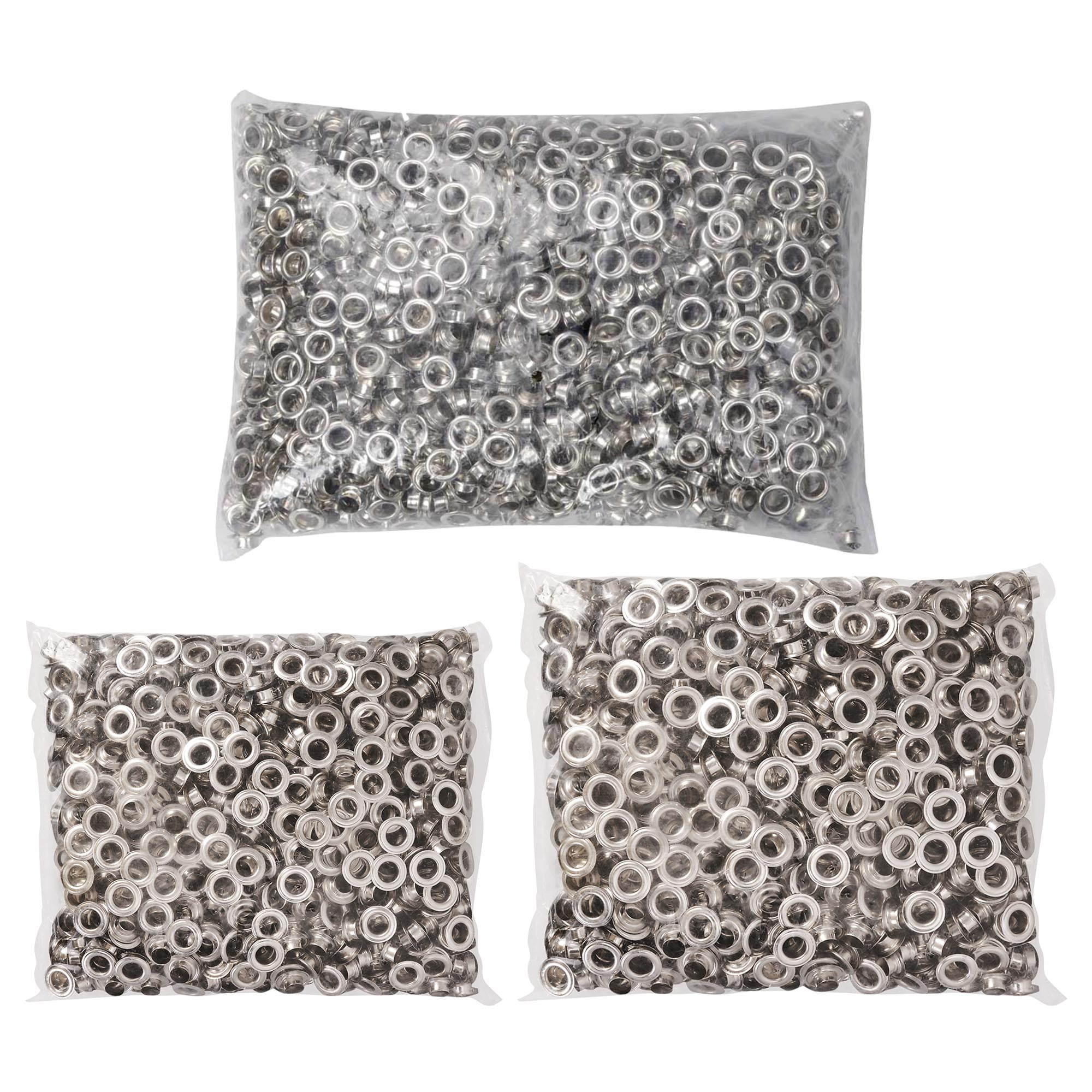 Yescom 4000 sets of 1/4"(6mm) 3/8"(9.5mm) 1/2"(12mm) Grommet Kits Nickel Eyelets and Washers for Leather Tarp Prints