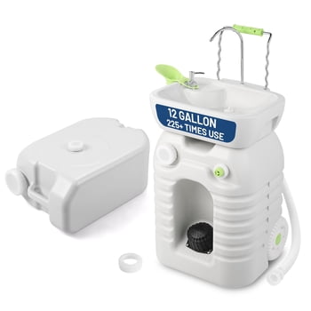 Yescom  45L Portable Camping Sink & 24L Water Tank with Soap Dispenser & Towel Holder with Pump Safe Mobile Sink for RV Travel Outdoor
