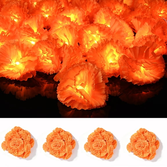 Yescom 4PC 10FT 20 LED Marigold String Lights Garland Day of Dead Halloween Decor