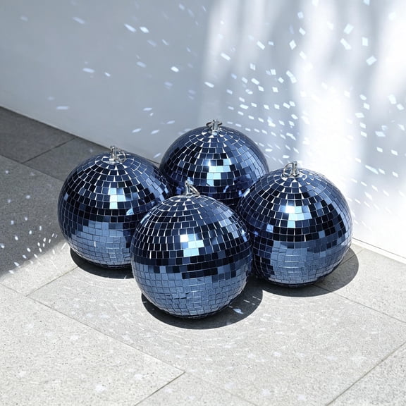 Yescom Blue 4 pcs 7" Disco Balls Set with Hanging Ring for Gender Reveal Corporate Gala Gender Reveal Party