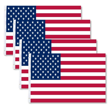 Yescom 4pcs 3x5' ft USA U.S. American Star and Strips Flag w/ Grommets Indoor Outdoor Yard for Flag Pole