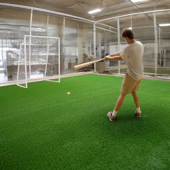 Yescom Batting Cage Synthetic Turf Field Artificial Grass Rug for Indoor Batting Tunnel Baseball & Softball 0.8" Pile Height(600Sq.Ft-50'x3'x4P)