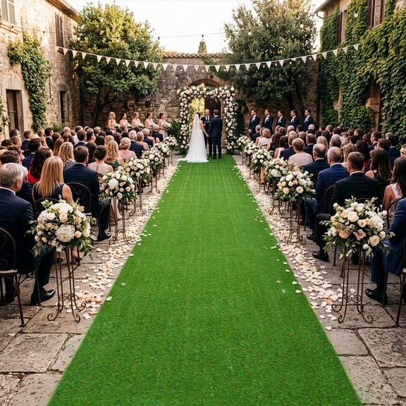 Yescom 5-FT x 65-FT Budget-Friendly Event Turf Pre-cut Roll Wedding Reception Dinner Area Artificial Grass-0.4"H
