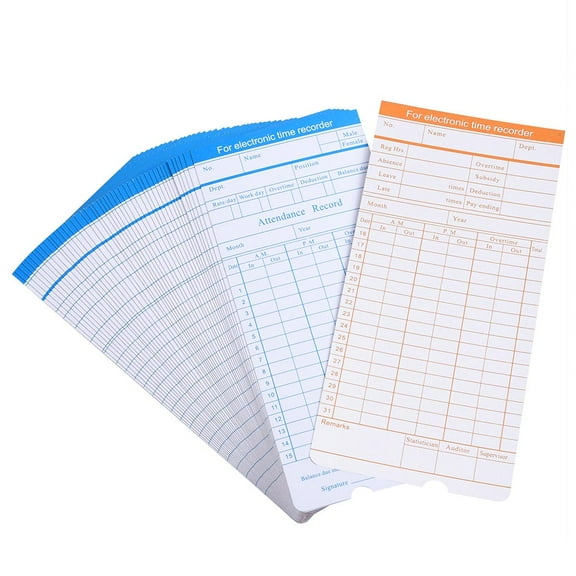 Yescom 50 Count Monthly Time Clock Cards Timecard for Employee Attendance Payroll Recorder