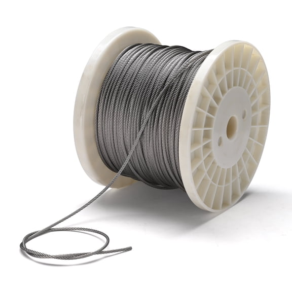 Yescom 500FT 1/8" Stainless Steel Cable T316 Wire Rope 7x7 Aircraft Strand for Decking Cable Railing System String Light Hanging